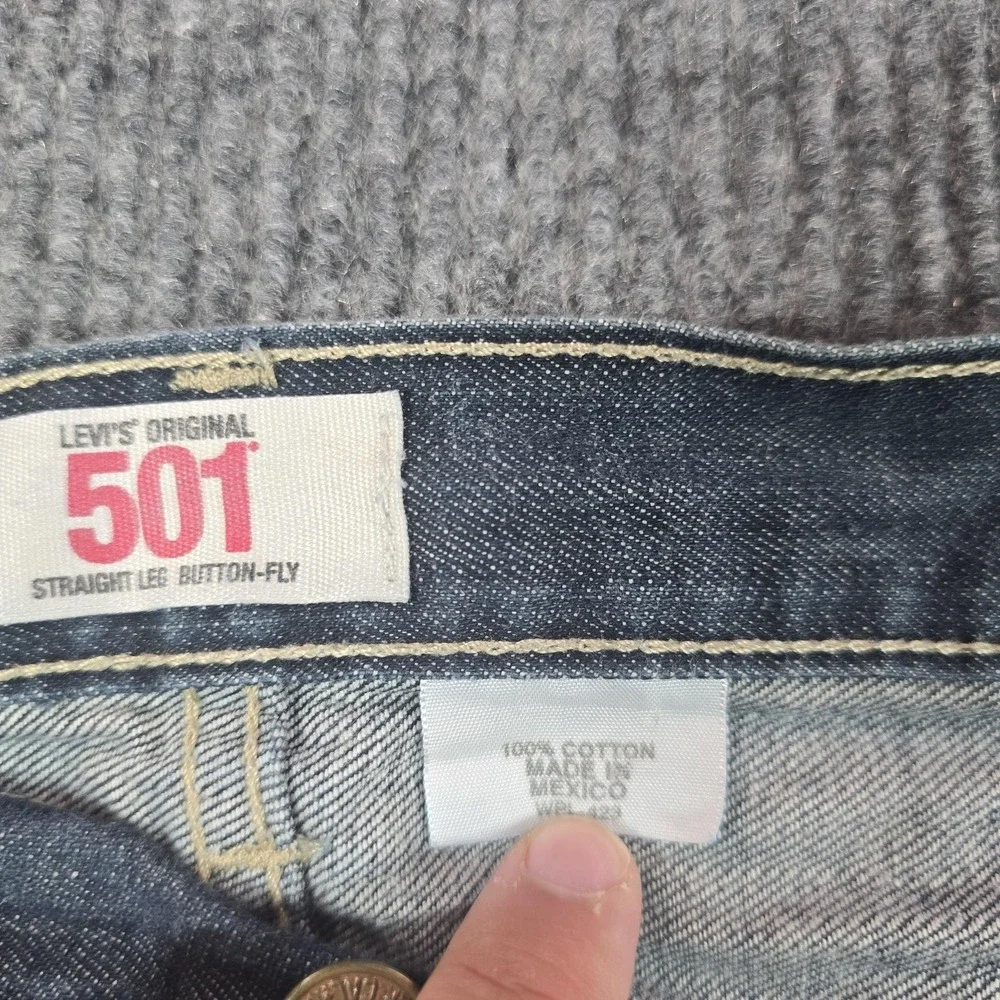 Levi's 501‎ Jeans Mens 38x32 Blue Straight Leg Regular Button Fly Denim